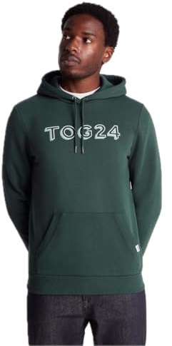 TOG24 Rinson Mens Overhead Hoodie, Supersoft, Brushed Back cotton Pullover With Kangaroo Pockets