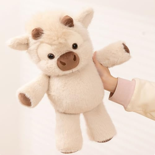 Xiyocadt Plüschtier Kuh,Niedliche Hochlandrinder Kuscheltier,Kuh Stofftiere zum Kuscheln und Spielen,Plüsch Spielzeug Puppe Geburtstag Geschenk für Jungen Mädchen
