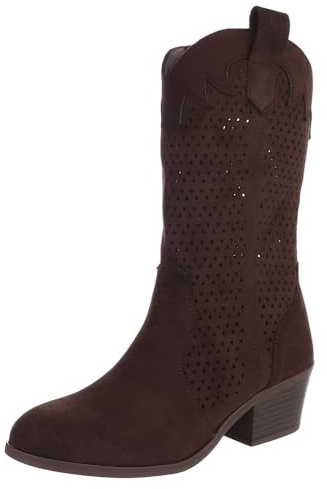 Ital Design Damen Stiefel mit Reißverschluss und Blockabsatz, runde Spitze