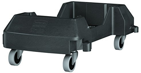 Rubbermaid Commercial Products Slim Jim Transportroller aus Kunststoff| passend für 60L & 87L Slim Jim Behälter | verkettbar | Schwarz | 1980602