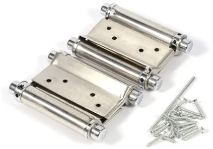 2Pcs 3 Inch Charnière À Ressort Réglable Double Action En Acier Inoxydable Pour Porte Avec Vis Et Barre