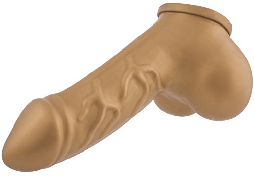 TOYLIE Penis Sleeve Danny Gold Schaftlänge: 11,5cm - Penishülle, Extender, Penismanschette mit Äderung, Hodensack und ausgeprägter Eichel aus Latex