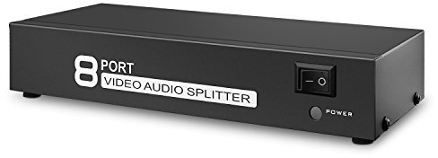 TNP AV Splitter 1 In 8 Out 3 RCA Composite Video L/R Audio Splitter Amplifier Distribution Split Box for Cable Box DVD DVR Analog TV