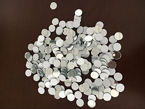 Set of 200pcs Small Round Glass Crafts, Real Glass Mirror Mosaic Tiles (1x1cm)