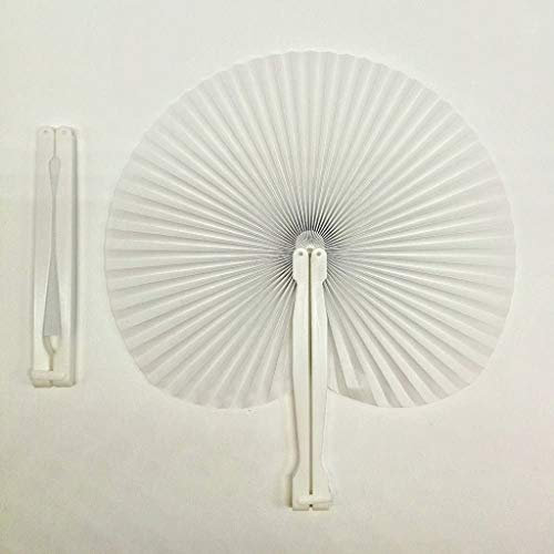 CHSYOO 20 x Weiß Faltbar Papierfächer Papier Fan Handfächer Taschenfächer Gastgeschenk für Hochzeit Geburtstag Kinder Party Gartenparty Reise