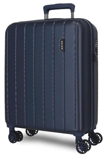 Movom Wood Valise Trolley Cabine Bleu 40x55x20 cms Rigide ABS Serrure TSA 38L 2,9Kgs 4 roues doubles Bagage à main