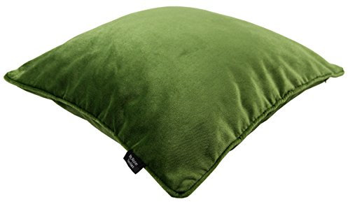 McAlister Textiles Matter Samt | Sofakissen mit Füllung in Farngrün | 43 x 43cm | erhältlich in 25 Farben | griffester Samt edel paspeliert | pralles Samtkissen