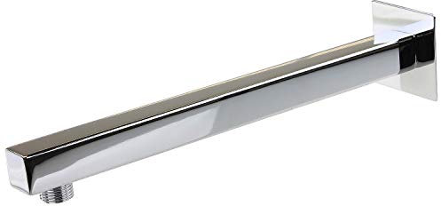 Sanixa GO1404, braccio doccia angolare in ottone massiccio cromato di alta qualità, attacco a parete per soffione doccia a pioggia, Argento