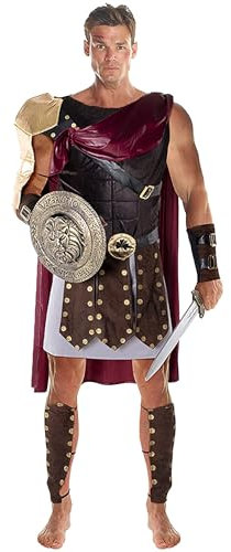 Morph Römischer Gladiator Kostüm für Herren, Ritter und Spartanerkrieger, Braun, XL