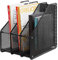 deli Zeitschriftensammler, 3 Fächer, Metallgeflecht Schreibtisch Organizer, Schwarz