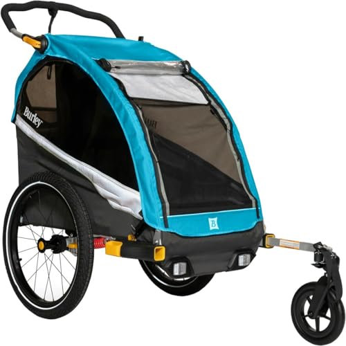 Burley D'Lite X, 1 and 2 Seat Kid Bike Trailer & Stroller with Seat Recline and Suspension