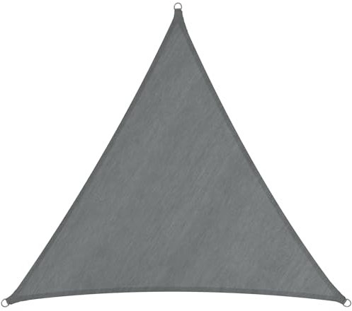 tectake® Toldo Vela, Resistente, Toldos Exterior Terraza, Toldo Camping, con Anillas de Acero y Cuerdas Tensoras, Tela para Patio Exterior o Terraza - 3 x 3 m Triangular Gris