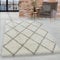 HomebyHome Shaggy Teppich Wohnzimmer 120 x 170 cm - Hochflor Teppich Skandi Rauten Creme Extra Weich und Flauschig - Bettvorleger Teppich für Schlafzimmer, Küchenläufer - Carpet, Halı, Kilim