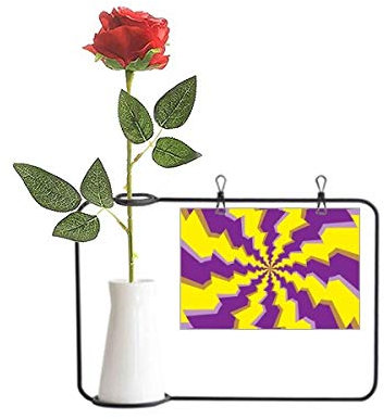 OFFbb-USA Illusion Lines Loop Repeat Psychedelic Künstliche Rose Blume Hängende Vasen Dekoration Flasche