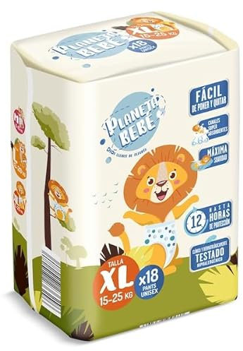 DIA PLANETA BEBE pants pañales 15-25 kg talla XL paquete 18 uds