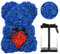 Regalo per mamma, regalo di compleanno per donna, regalo di San Valentino, orsacchiotto rosa in confezione regalo, regalo completamente assemblato, matrimonio, anniversario di matrimonio (blu re).