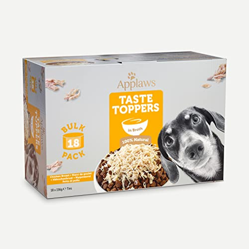 Applaws 100% Natural Wet Dog Food Tin, Chicken with Rice in Broth 156g (18 x 156g Tins)