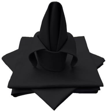 Lemos Home Hochwertige Stoffserviette Tischtuch 4 Stück aus 100% Baumwolle Kollektion Konzept, Farbe & Größe wählbar (Stoffserviette 4er Set - 45x45cm, Schwarz)