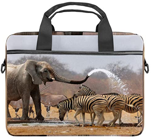 Elephant Zebras Laptoptasche mit Griff, 13,4 - 14,5 Zoll (34 - 36,8 cm)