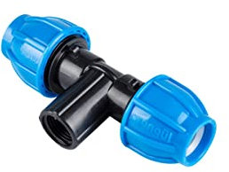 PE Fitting Verschraubung für PE Rohr 32mm 25mm 20mm-Kunststoff PP winkel T stück Adapter Wasserrohr Trinkwasser kupplung (T-Stück mit IG, 32 - 3/4)