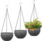 MissFox Blumentopf Hängend 3er Set - Selbstbewässernde Blumenampel mit rostfreien Ketten - Kunststoff Hängeblumentöpfe mit Ablaufloch - Ideal für Innen, Draußen, Decken, Balkone - Wanddekoration