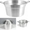 OISE ART STORE Trade Shop - Caldaia Pentolone in Alluminio Pesante con Manici Spazzolata Grigio per Conserve -Diametro 42cm -