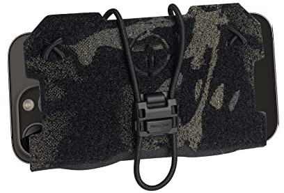 TOPTACPRO Pochette de Téléphone Admin Tactique pour Gilet Porte-Plaque Molle Porte-Téléphone Portable Porte-Téléphone Portable Boucle Magnétique à Dégagement Rapide 500D Nylon (Multi-Camo Black)