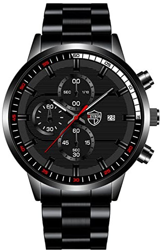 Tonsee Accessoire Armbanduhr Herren Herrenuhren Casual Edelstahl Analog Quarzuhr Herren Armbanduhr Uhr Business Date Casual Watch Solar Armbanduhren (A-1, One Size)