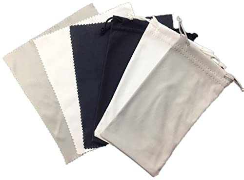 KZTHA 3 borse per occhiali e 3 panni per la pulizia degli occhiali per la conservazione e la pulizia - 3 tasche in tessuto in microfibra - borsa per occhiali da sole