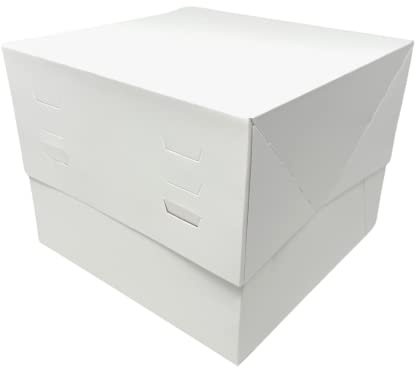 Decoracion Dulce - PK De 10 Cajas Tarta Blanca Altura Regulable 25 X 25 X 20 A 30 Cm. Altura