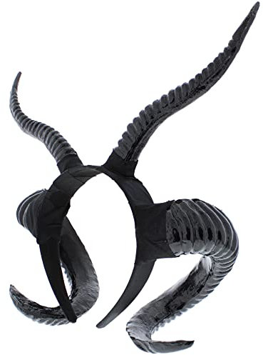 Zac's Alter Ego Evil Witch Ridged Devil Ram Goat Horn Headband - Halloween