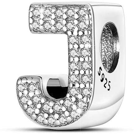 Letter Charms Fits Pandora Armbänder S925 Sterling Silber Initial Charms für Armbänder Alphabet A-Z Buchstaben Armbänder Halskette Anhänger mit Cubic Zirkonia für Frauen