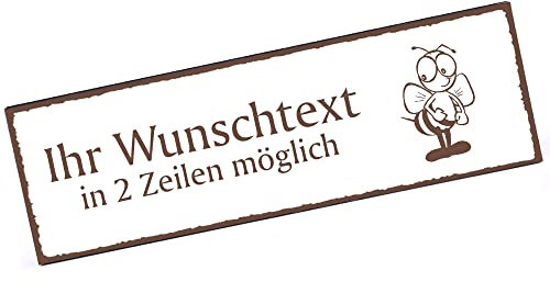 Türschild witzige Biene Namensschild personalisiert mit Gravur- 150mm x 50mm - selbstklebend