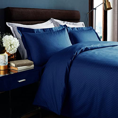 Roseley 100 Percent Egyptian Cotton Duvet Set Covers Breathable Naturally Hypoallergenic Bed Set For Home or Hotel (Super King, Royal Blue)