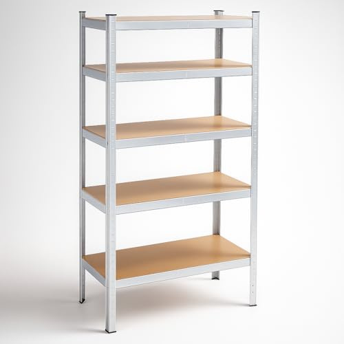 SPRINGOS Schwerlastregal 180x90x40 cm mit 5 MDF Böden | Stabile Konstruktion mit 875 kg Traglast, verstellbare Böden für Keller, Garage und Werkstatt