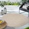 Carpettex Outdoor Teppich Wetterfest 160 cm Rund Sisal Optik Beige - Ideal für Balkon, Garten, Terrasse und als Küchenteppich - Draußen Teppich Waschbar, Flachgewebe, Wasserfest, Pflegeleicht
