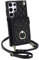 QLTYPRI Handyhülle für Samsung Galaxy S23 Ultra Hülle mit Band, Mikrofaser Leder Handykette Case mit Kartenfach Ringständer RFID Schutzhülle Lederhülle Tasche Etui für Samsung S23 Ultra - Schwarz