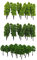 Pack of 60 Green Model Trees, 5cm Height, 1/200 and 1/250 Scale, N Gauge, Plastic Material