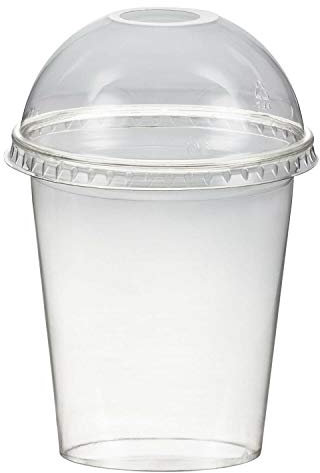 VEPATIM Smoothiesbecher + Domdeckel mit Öffnung 300 ml, Ø 95mm, PET, glasklar 50 Stk.