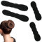 Kit 4 Ciambelle Chignon, Facili e Veloci per Capelli con Accessori in Spugna, per Bambine e Donne, 2 Piccole e 2 Grandi, Colore Nero