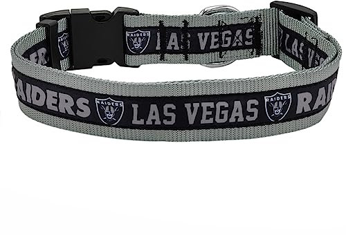 Pets First Hundehalsband, NFL, Oakland Raiders, lizenziert, Größe XL, strapazierfähig, robust und langlebig, erhältlich in 32 Fußballmannschaften und 4 Größen