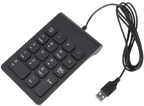 TYREE Mini USB Filaire Pavé NuméRique Pavé NuméRique 18 Touches Clavier NuméRique pour Comptabilité Teller Ordinateur Portable Android Notebook Tablets PC (Noir)