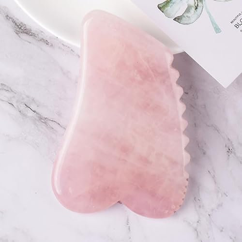 Pettine al quarzo rosa Dente di sega Gua Sha Strumento Massaggio Testa Corpo Viso Pietra Cristallo Raschiante Massaggiatore