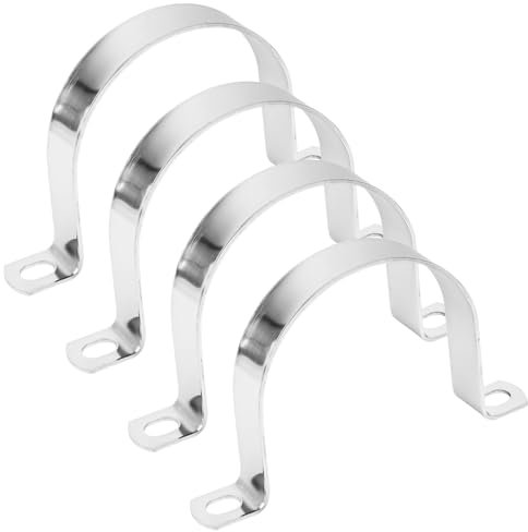 4 Stk Schwerer U-Rohrschellen Ø 80mm, Metall U-Typ Rohrschellen Starre Rohrschelle mit 2 Löchern Edelstahl Rohr Rohrschelle Schlauchschnalle Rohrhalterung U-Bügel U-typ für Rohrbefestigung