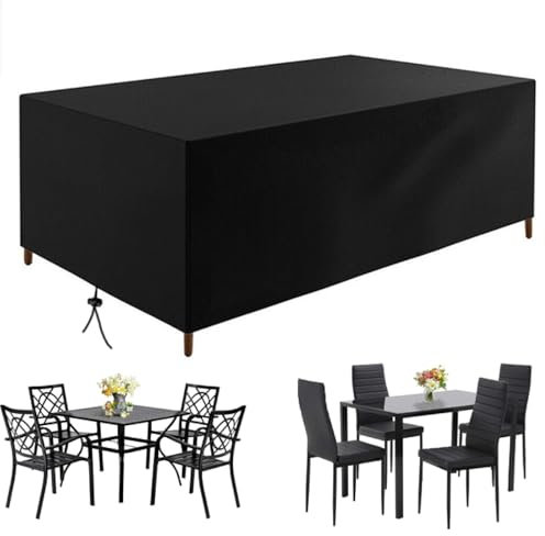 HNKDKJ Abdeckung für Gartenmöbel Wasserdicht 80x65x40cm/LxWxH Abdeckplane für Gartenmöbel Winterfest Gartentischabdeckplane Winddicht Uv Beständiges Schwarz Abdeckhaube Gartenmöbel