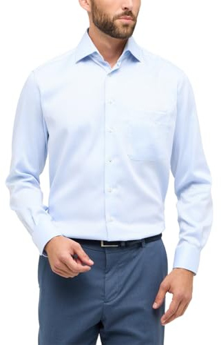 ETERNA Comfort Fit Cover Hemd Langarm Blickdicht Struktur hellblau Größe 41