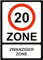 Indigos UG - Schild 20- Zone - 297x420 - Hotel, Firma, Schutz, KITA, Arzt, Praxis - Sicherheit - Warnung - Aluverbundplatte 3mm, Wohnung