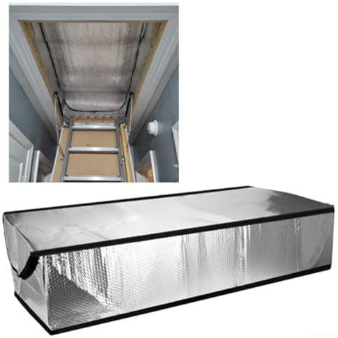 Dachbodentür-Isolierabdeckung, dicke Dachbodentreppe Isolierabdeckung für ganzjährigen Komfort und Energieeinsparung, 64 x 138 x 28 cm