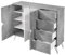 Azkoeesy WF321307310AAG - Aparador, Cómoda de 120 cm, con 2 Puertas y 4 cajones, para salón, Color Gris Cemento