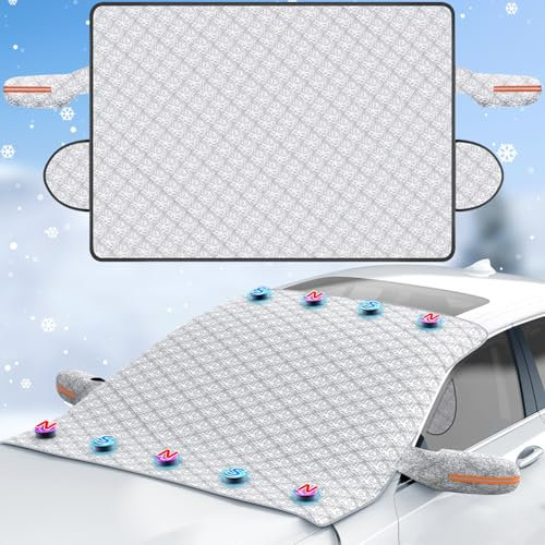 Axinyijia Protege Pare Brise Givre 160x120 cm, Couverture Pare Brise Voiture Anti Givre, Protection Pare Brise Hiver Bache Pare Brise d'hiver pour Contre Neige, Glace, Gel, Poussière